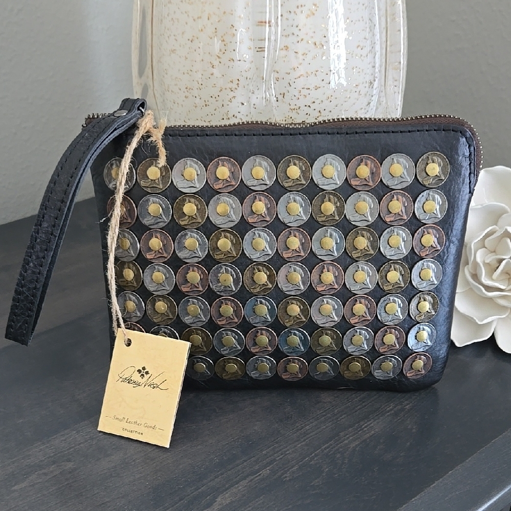 Patricia Nash Black and Gold Clutch